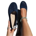 thumbnail image 3 of Mesh Flats for Women Hollow Breathable Slip On shoes casual Comfortable Round Toe Walking Shoes with Arch Support Insole for Work, 3 of 6