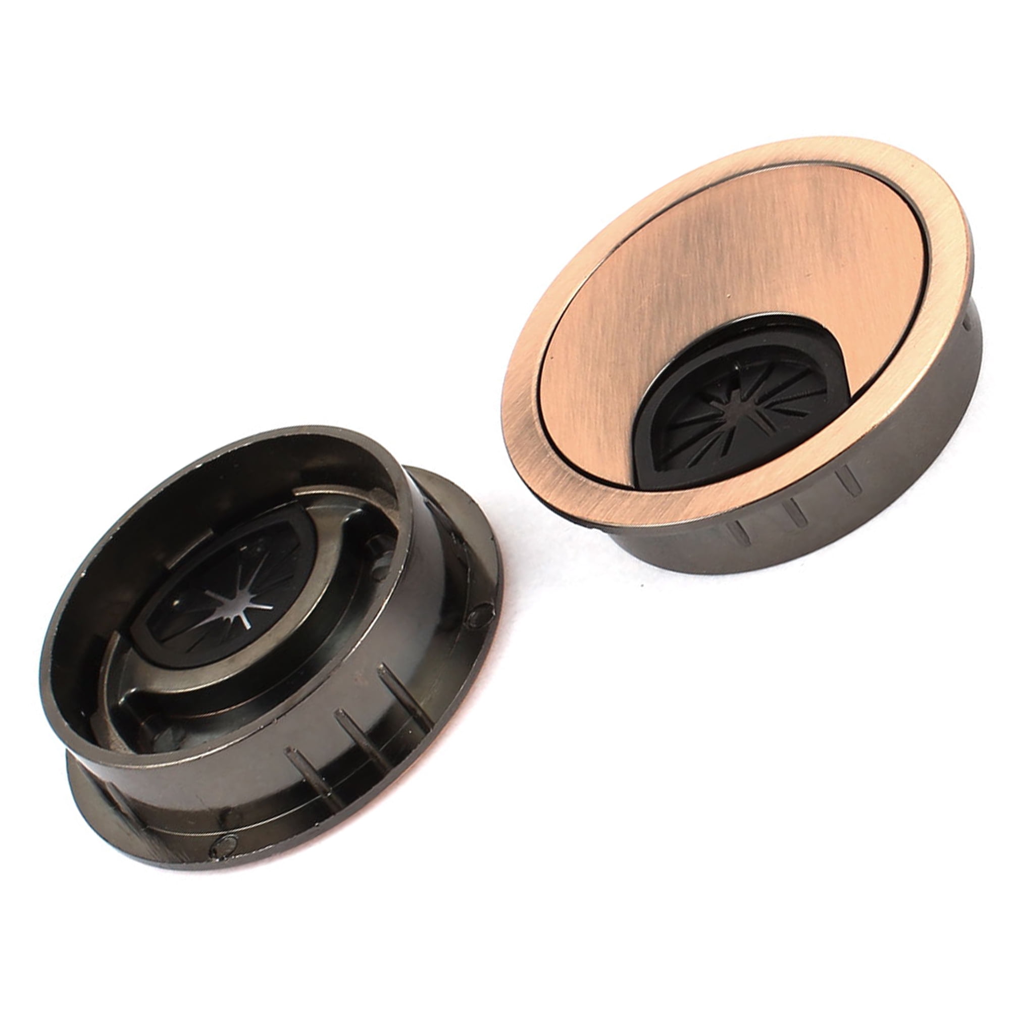 Unique Bargains 2 Pcs Hardware Metal Round Shaped Cable Wire Hole Cover for Computer Desk