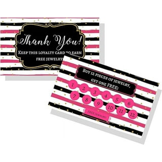 Loyalty Rewards Punch Cards for Small Business - Set of 50 Kraft Paper Coupon Cards - Blank Voucher Gift Rewards Card Stationery - Great Loyalty