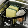 thumbnail image 2 of BMYJ No-Drill Triangular Corner Sponge and Soap Holder, Stainless Steel Space-Saving Rack for Kitchen Sink or Bathroom, Holds Sponges, Dish Cloths, Soap Bars, and Small Cleaning Supplies, 2 of 9