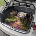 thumbnail image 4 of Universal Car Trunk Mat 29"x39", Purple Wisteria Blooms Waterproof Cargo Liner, Non-Slip Durability Cargo Mat, Countryside Lavender Path Romantic All Weather Rear Trunk Protector for Car SUV, 4 of 9
