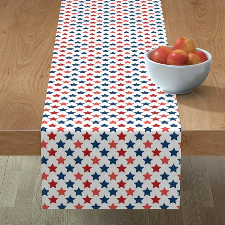 

Cotton Sateen Table Runner 90 - American Stars Colorful Star Pattern Print America Usa Patriotic Flag Colors July 4Th Independence Print Custom Table Linens by Spoonflower