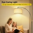 thumbnail image 6 of OUTON Arc Floor Lamp with Remote for Living Room, LED Dimmable Modern Standing Lamps with 4 Color Temperatures, Tall Light for Bedroom, Bigger Linen Shade,(Beige Lampshade), 6 of 10