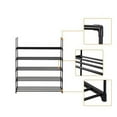 thumbnail image 6 of Clearance! 5 Tiers Shoe Rack Shoe Tower Shelf Storage Organizer For Bedroom, Entryway, Hallway, and Closet Black Color, 6 of 7