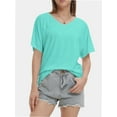 thumbnail image 6 of Women's Casual V-Neck T-Shirt - Short Sleeve Loose Fit Top, Breathable Summer Tee, 6 of 6
