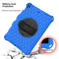 thumbnail image 5 of iPad 10.2 inch Case 2020/2019, iPad 8th / 7th Generation Case, 10.5" iPad Pro / iPad Air 3 Case, Dteck Heavy Duty Shockproof Case + Pencil Holder Rotating Kickstand Hand/Shoulder Strap, Blue+Black, 5 of 6
