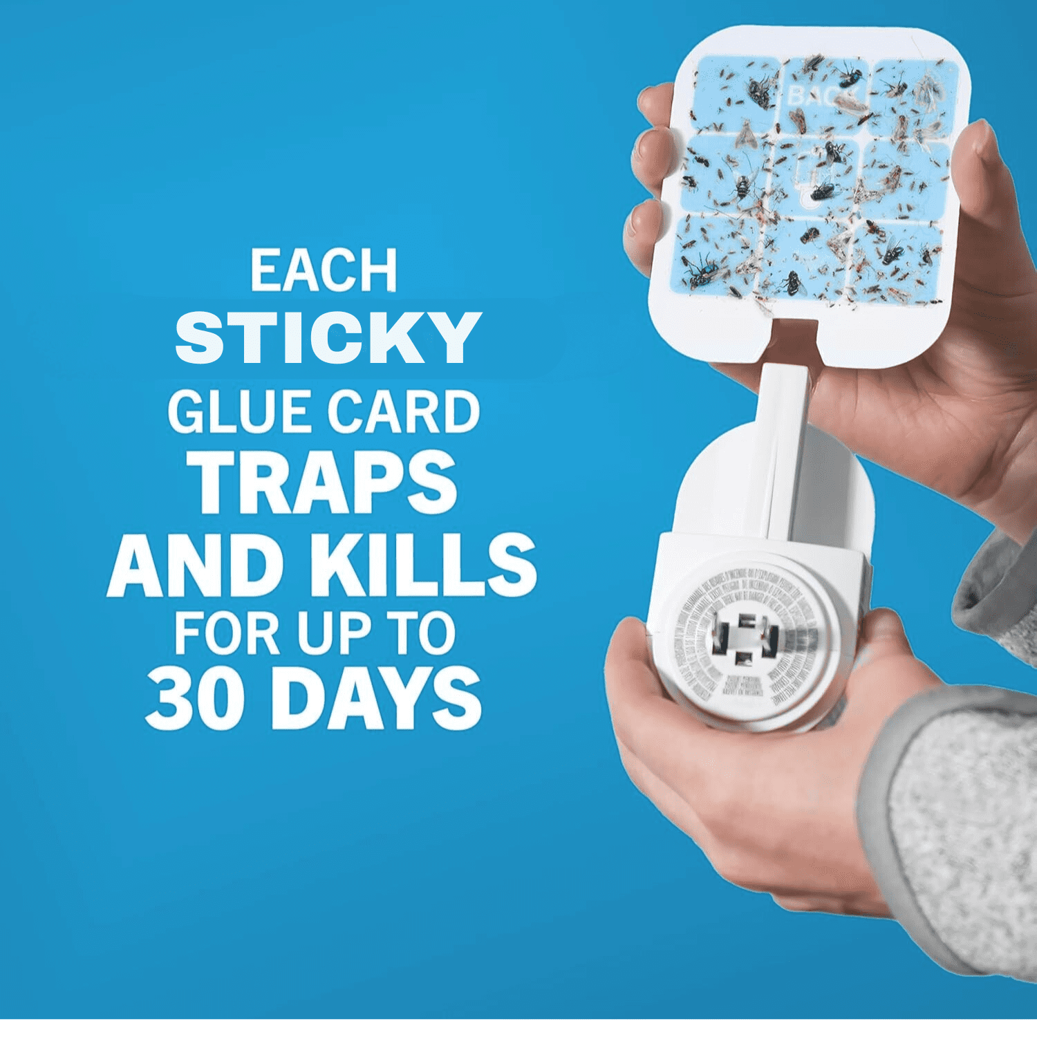 POLYLA Indoor Flying Insect Trap , 1 Device 5 Refills, 400 sq ft, Blue light, 1 Count