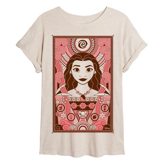 Moana - Tribal Moana - Juniors Oversized Graphic T-Shirt
