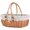 Yellow Flower, variant on Large Wicker Picnic Basket with Handles,Handle Sturdy Woven Body with Removable and Washable Lining,Outdoor Camping,Gift Packing,Garden Picking, Storage.red