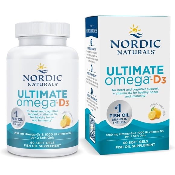 Nordic Naturals Suplemento Alimenticio de Omega D3, 60 cápsulas