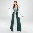 thumbnail image 4 of KAWELL Renaissance Medieval Irish Costume Over Dress & Cream Chemise Set, 4 of 5