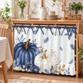 thumbnail image 3 of Oven Skirt Curtain for Kitchen 20x27 Inch, Navy Blue Pumpkin Fall Oven Curtain with 8 Ribbon Ties & Ruffle Trim, Stove Skirt Curtain Dishwasher for Cabinets Sinks Thanksgiving White Botanical Leaves, 3 of 9