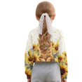 thumbnail image 4 of Xoenoiee Cat Sunflower Print Girls Crop Shirts Casual Long Sleeve Crewneck Loose Sweatshirts Pullover Tops Fall Outfit, 11-12 Years, 4 of 7