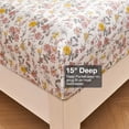 thumbnail image 3 of Floral Queen Sheet Set Pieces Grey and Yellow Flower Bed Sheet Soft Breathable Brushed Microfiber Bedding Sheets & Pillowcases Wrinkle Fitted Sheets with Deep Pocket for Qu, 3 of 7