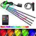 thumbnail image 1 of CARTTOU 4Pcs Lampe d'Atmosphère de Voiture avec Télécommande RGB LED Bande Lumières Décoration Auto Voitures Intérieur Musique Rythme Lumière, 1 of 6