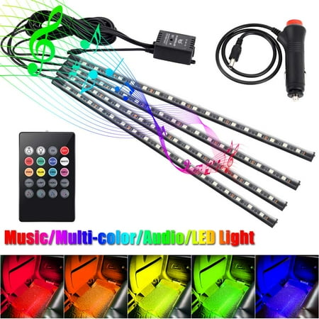 

One drag four colorful RGB voice-activated atmosphere light--18LED