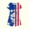 thumbnail image 6 of Cethrio Kids Girls Dresses- Fashion Casual Polyester Cute Short Sleeve Girls Summer Dresses Dark Blue Size 6T, 6 of 6