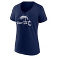 thumbnail image 2 of Women's Navy New York Yankees One Champion V-Neck T-Shirt, 2 of 3