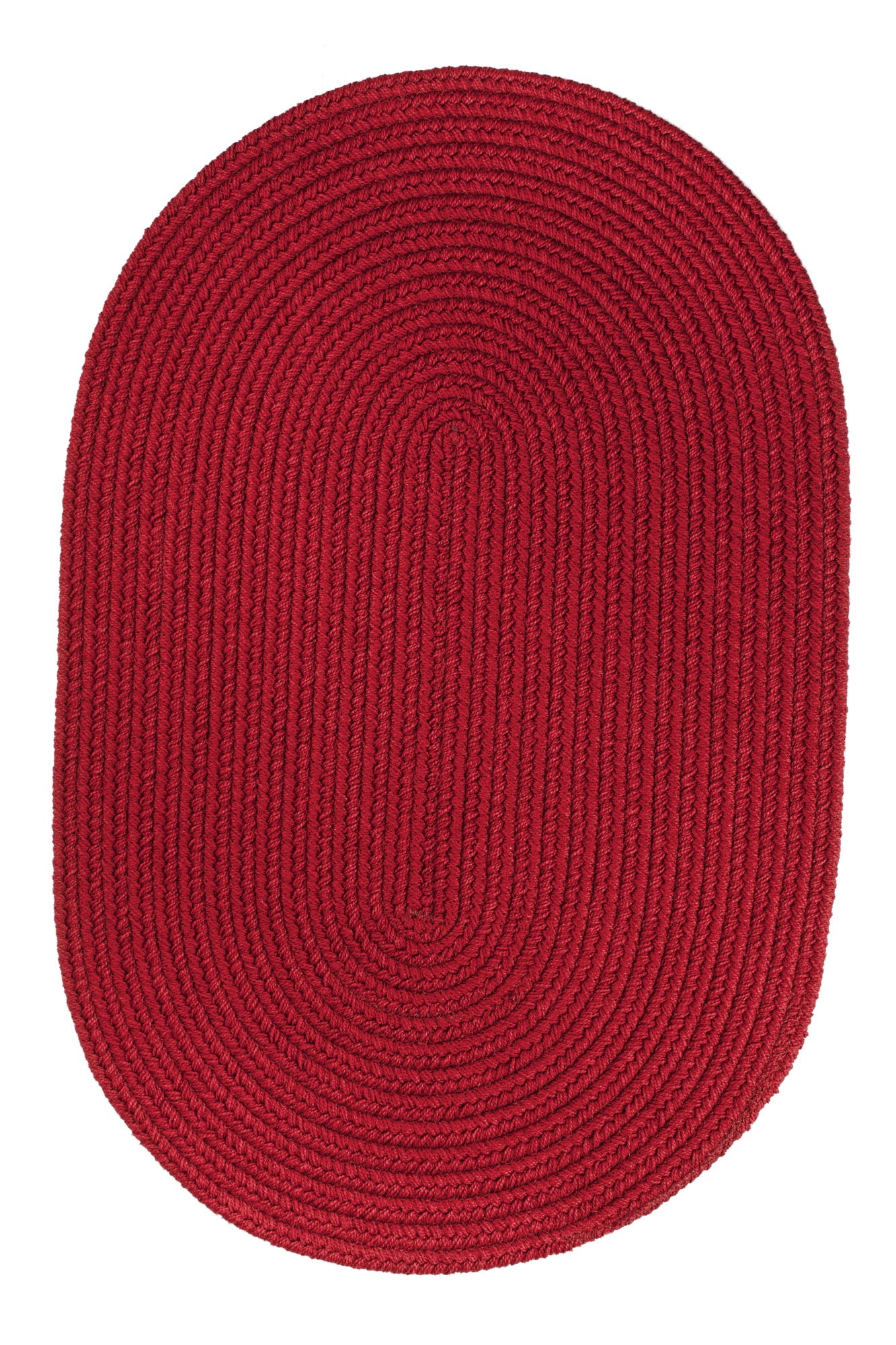 Indoor/Outdoor Solid Red Area Rug, Braided Textured Design, 4Ft. X 4Ft