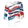 thumbnail image 3 of Fmbrln Womens Plus Size Independence Day 3/4 Sleeve Tops Fashion Casual Crew Neck Loose Comfy T-Shirts Patriotic Tees, 3 of 5