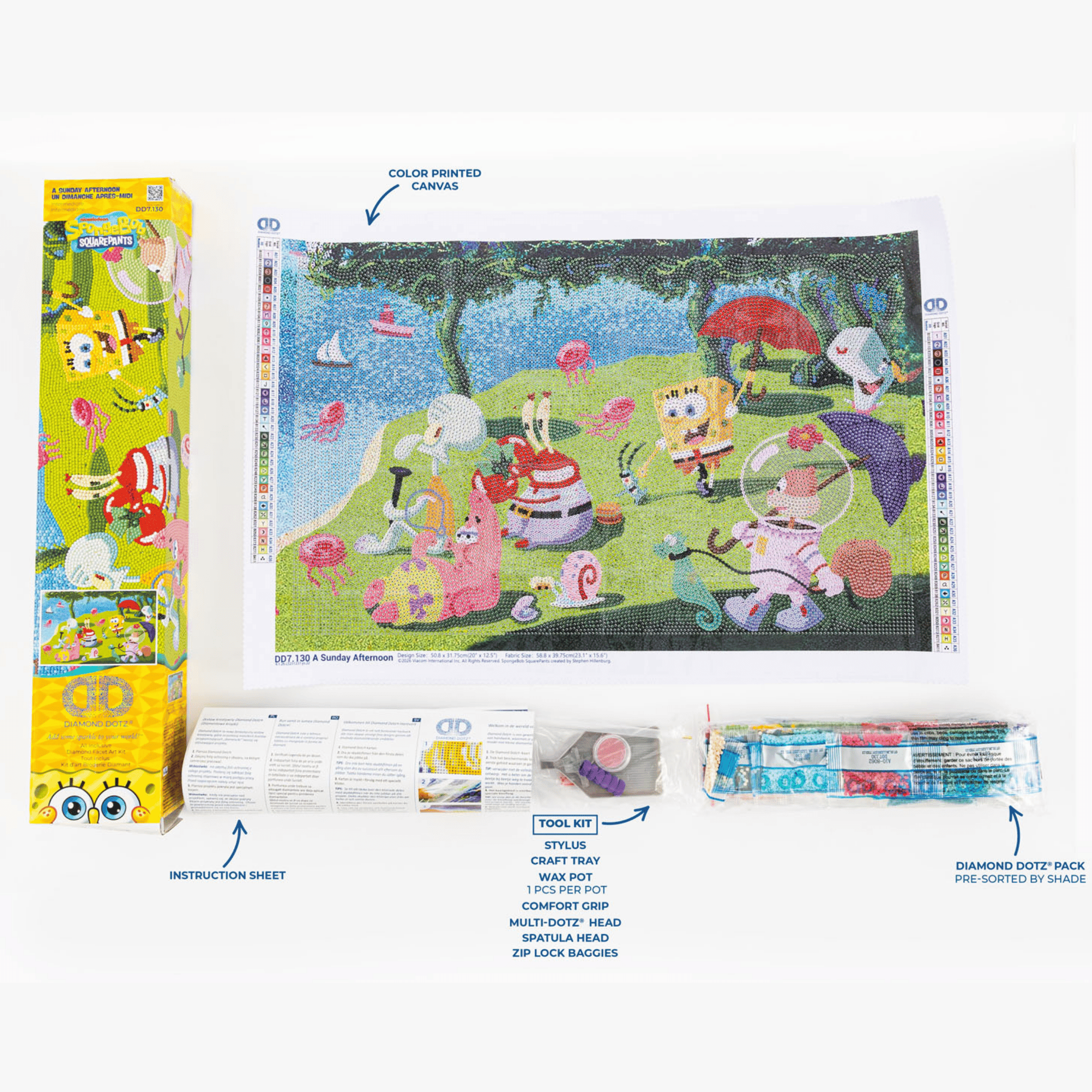 DIAMOND DOTZ® A SpongeBob Sunday Afternoon Diamond Painting Kit - 12.5" x 20"