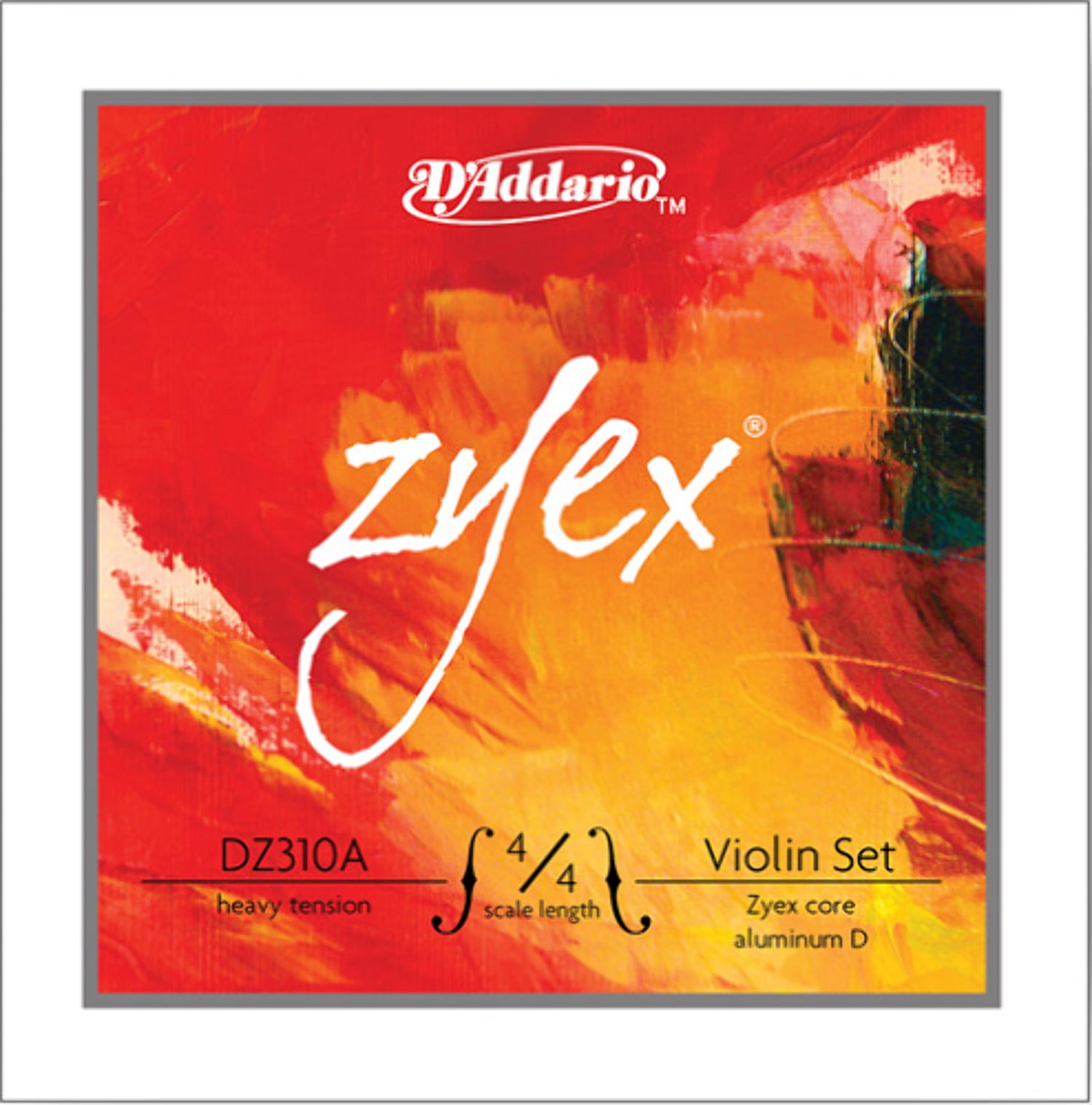 D'Addario Zyex Violin String Set with Aluminum D, 4/4 Scale, Medium Tension