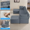 thumbnail image 5 of BALUS 120''W U-Shaped Sectional Sofa, 6-Seater Modular Sectional Sofa and Couch for Living Room,Dark Grey, 5 of 11