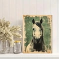 thumbnail image 2 of Qisvanset Framed Canvas Wall Art, 12x16 Inch Green Horse Vintage French Country Decor, 2 of 5