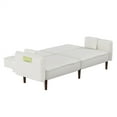 thumbnail image 6 of Modern Futon Sofa Couch with Adjustable Backrest and Thick Cushion,Comfy Sleeper Sofa Upholstered Convertible 3 Seater Couch with 2 Pillows and Side Bags,Folding Sofa for Living Room Apartment,White, 6 of 7