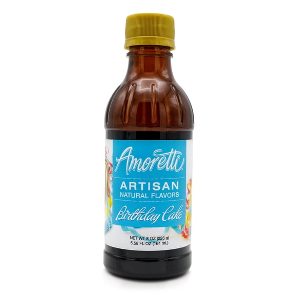 Amoretti - Natural Birthday Cake Artisan Flavor Paste 8 oz - Use In Pastry, Savory, Brewing & Ice Cream Applications, Preservative Free, Gluten Free, No Artificial Sweeteners, Highly Concentrated