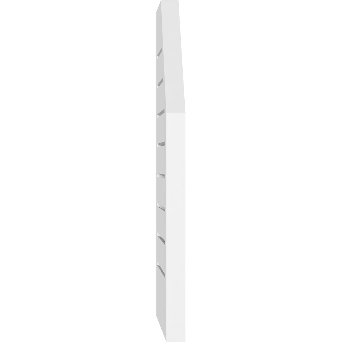 34"W x 34"H Half Octagon Top Left Surface Mount PVC Gable Vent: Functional, w/ 2"W x 1-1/2"P Brickmould Frame
