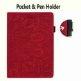 thumbnail image 4 of Dteck Case for iPad Mini 6 2021 (6th Gen.), Embossed Floral Wallet Card Leather Folio Stand Protective Cover with Multi-Angle Viewing, Functional Elastic Strap for iPad Mini 6th Gen 8.3 Inch - Red, 4 of 8