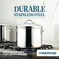 thumbnail image 2 of Farberware Classic Series 16 Quart Large Stainless Steel Stockpot with Lid, Induction Compatible, Metal Utensil and Dishwasher Safe, Stainless Steel, 2 of 10