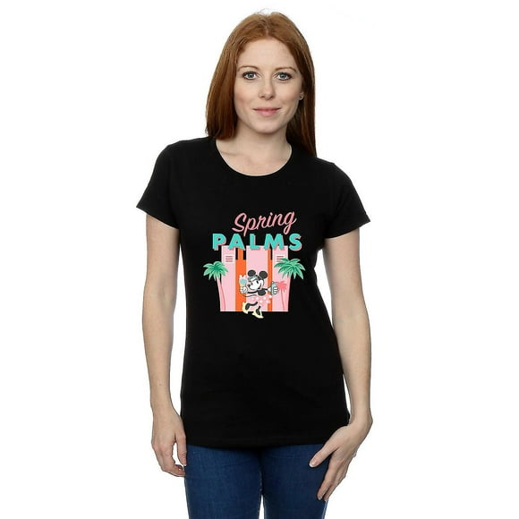Disney Women's And Men's Minnie Mouse Spring Palms Short Sleeves T-shirt Unisex F2768