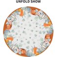 thumbnail image 3 of Fall Tablecloth Round 60 Inch White Orange Pumpkin Leaves Thanksgiving Autumn Harvest Decorative Table Cloth Washable Wrinkle Stain-Resistant Polyester Holiday Table Cover For Party Dinner Picnic, 3 of 6