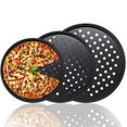 thumbnail image 2 of Xiao Hua Bandeja para pizza de 28 cm para horno, ideal para hornear en casa, cocina, restaurante, color negro, 2 of 5