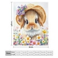 thumbnail image 2 of NIANHE bunny flowers blanket, comfortable and soft, warm casual blanket, printed design, winter sofa dormitory home decoration, must-have travel product. Size is 40x50 inches., 2 of 9