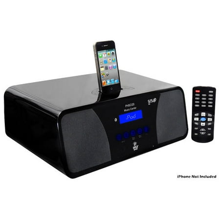 Pyle Home PHSCI20B 200 Watts High Performance 2.0-Channel AM/FM Clock Radio Speaker with iPod/iPhone Docking Station (Black)