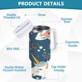 thumbnail image 4 of Beautiful Unicorn Head and Flower Tumbler with Handle and Straw Lid 30 oz Insulated Vacuum Water Bottle Stainless Steel Travel Cup, 4 of 9