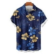 thumbnail image 4 of Awdenio Shirts for Men Hawaiian Shirt Short Sleeve Tropical Vacation Button Down Beach Floral Palm Shirts, 4 of 6