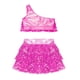 thumbnail image 5 of Conjunto de dos piezas de falda y top informal de verano para niña, de poliéster, con colores sólidos, 5 of 5