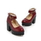 thumbnail image 4 of Zapatos de tacón alto con cordones y plataforma impermeable para mujer, sandalias con correa en el tobillo y hebilla de cinturón Wmkox8yii  hfjk1893, 4 of 7