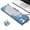 Blue&White, variant on iBlancod K87 87 Keys Wired Mechanical Keyboard Metal Panel Two-color Injection Keycap 20 Light Effects Pink&White(Blue Switches)