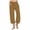Gold, variant on UAMVSH Wide Leg Capris for Women Lightweight Cotton Linen Beach Capri Pants Baggy Elastic Waist Drawstring Cropped Pants with Pockets(X-Large,Wine)