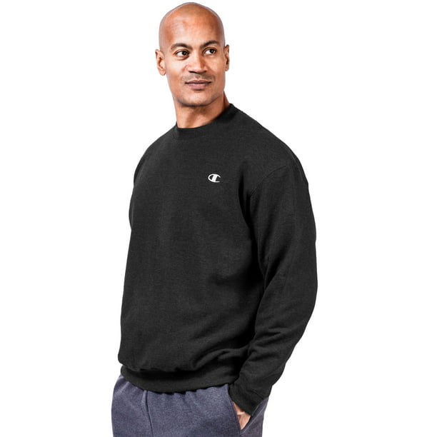 Champion - Big & Tall Men's Fleece Sweatshirt, Black - 3XLT - Walmart ...