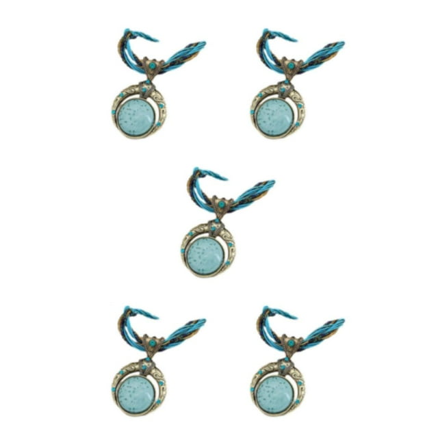 maskred Unique Pendant Necklace For Women – Bohemian Style Lovers Handmade Gift N001-Blue 5Set