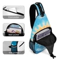thumbnail image 4 of Full Print Chest Bag 8×15in Outer Large Bag On Both Sides Of Mesh Bag Inside Pocket Design Sponge Pad Shoulder Strap AliceBlue Tie-dye Background Rainbow Colors, 4 of 8
