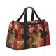 thumbnail image 2 of Fotbe White And Red Daisy Cow Bolsa de Viaje con Estampado, Bolsa de Fin de Semana para Mujer con Compartimento para Zapatos, Bolsa de Gimnasio con Bolsillo Húmedo, 2 of 7