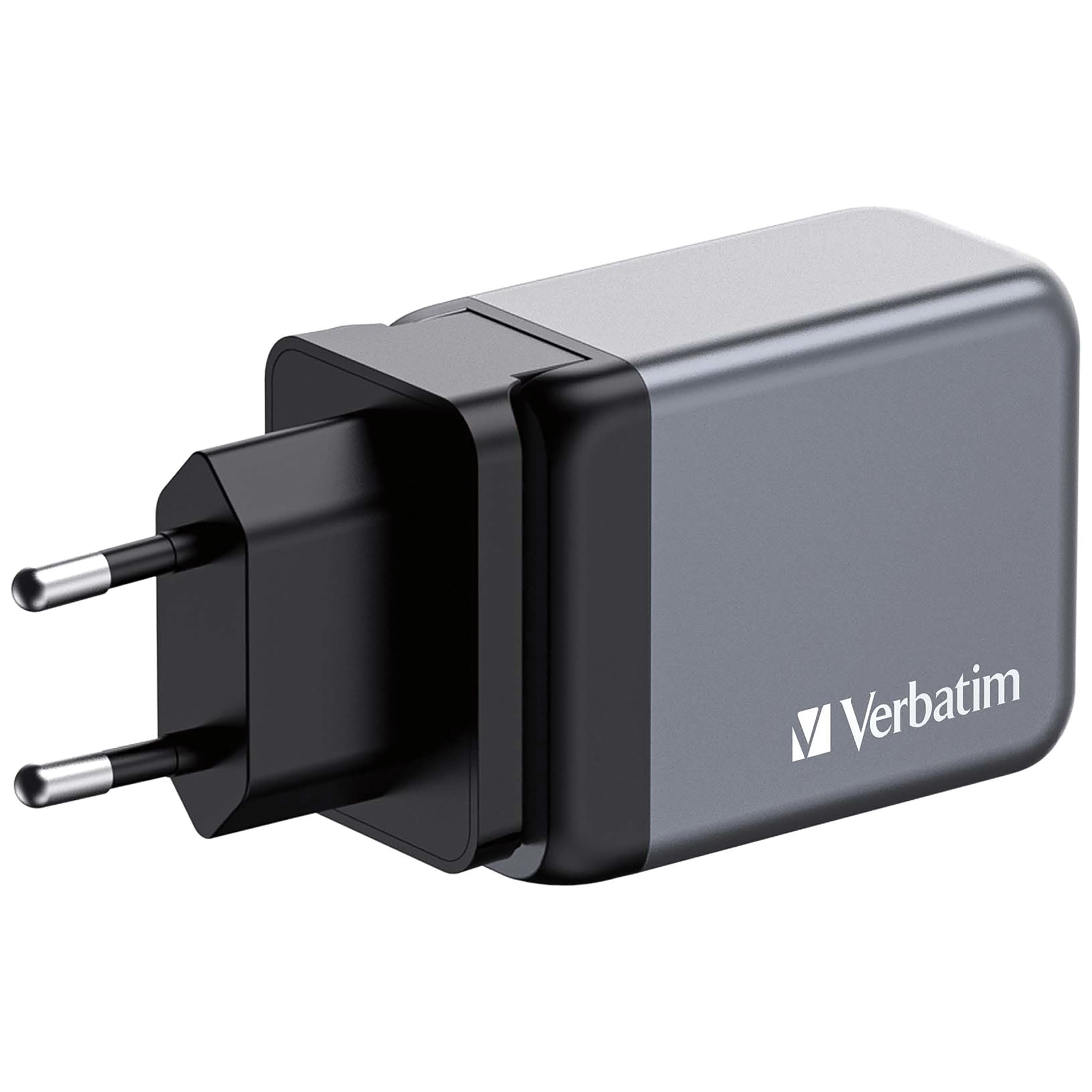 Verbatim 65W 3-Port GaN Wall Charger, Gray