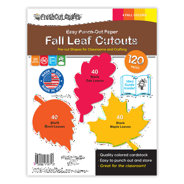FreshCut Crafts Punch Out Paper Cutouts, Fall Leaf Shapes, 120 Pieces